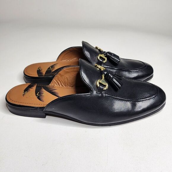 Walk London Terry Slip On Tassel Loafers Black Men's Size 9 - Picture 2 of 8